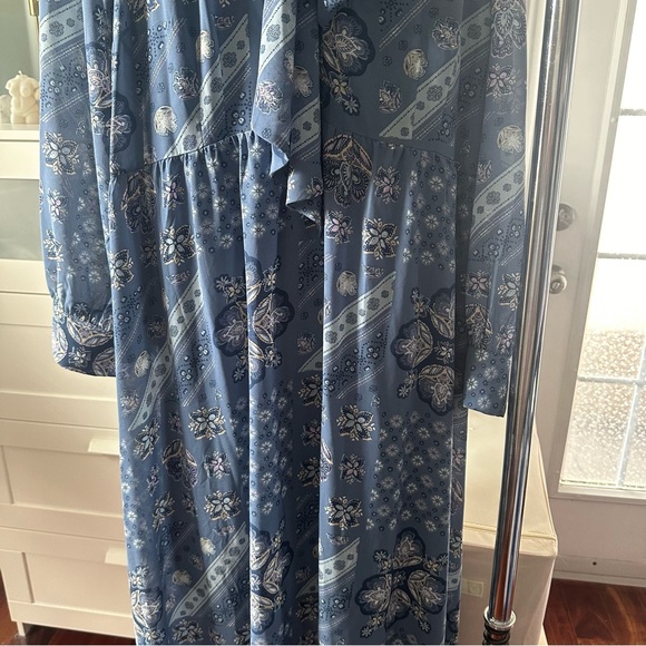 Addition Elle x Michel Studio Blue Boho Printed Midi Dress Size 18 NWT - Picture 5 of 13